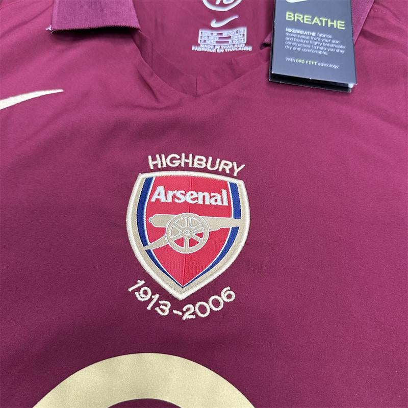 Nike 0506 Arsenal Commemorative Retro Red Short Sleeve Top HENRY No.14 Soccer Jerseys Quick Drying